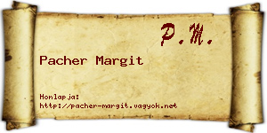 Pacher Margit névjegykártya